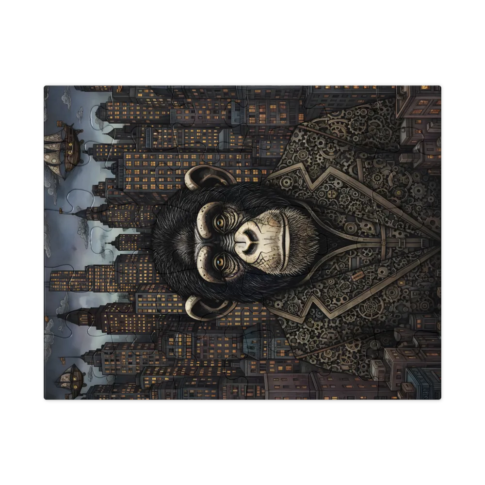 Steampunk Gentleman Chimp 
 Jigsaw Puzzle in Tin Box