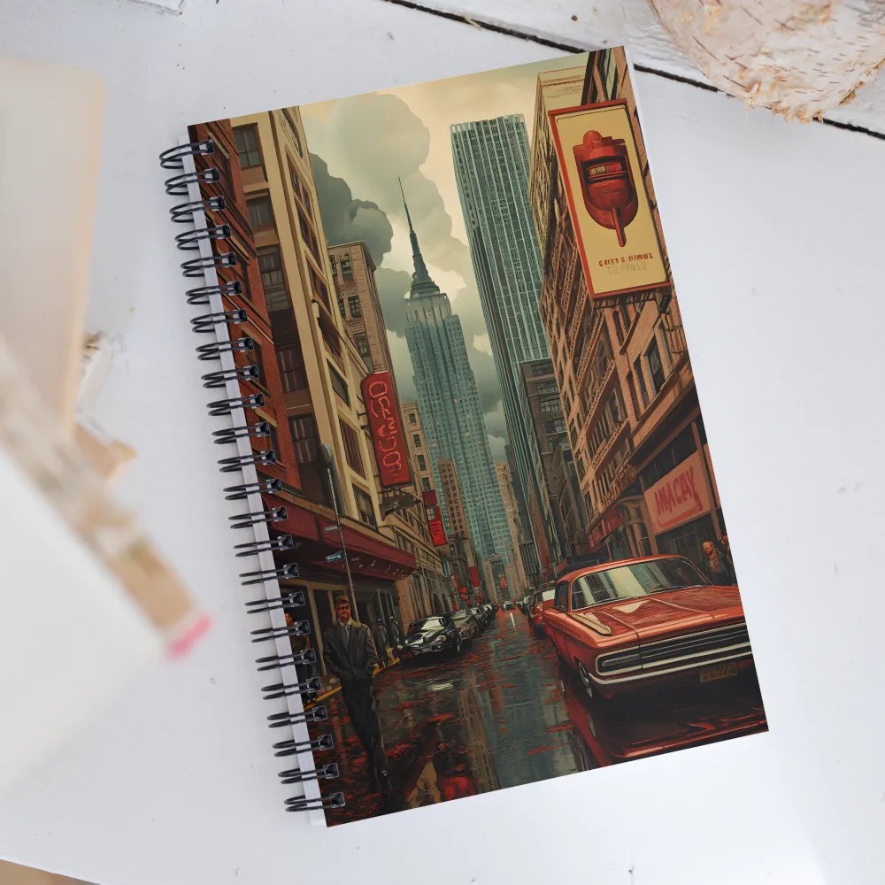 Nostalgic Cityscape: Reflections of a Forgotten Era | Spiral Notebook