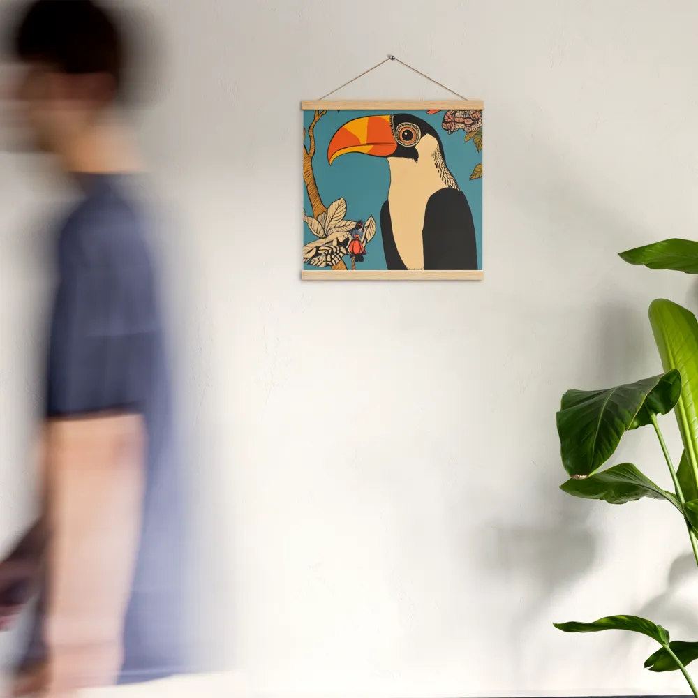 Tropical Majesty: The Toucan at Rest | Poster With Oak Wood Hanger | 16″×16″