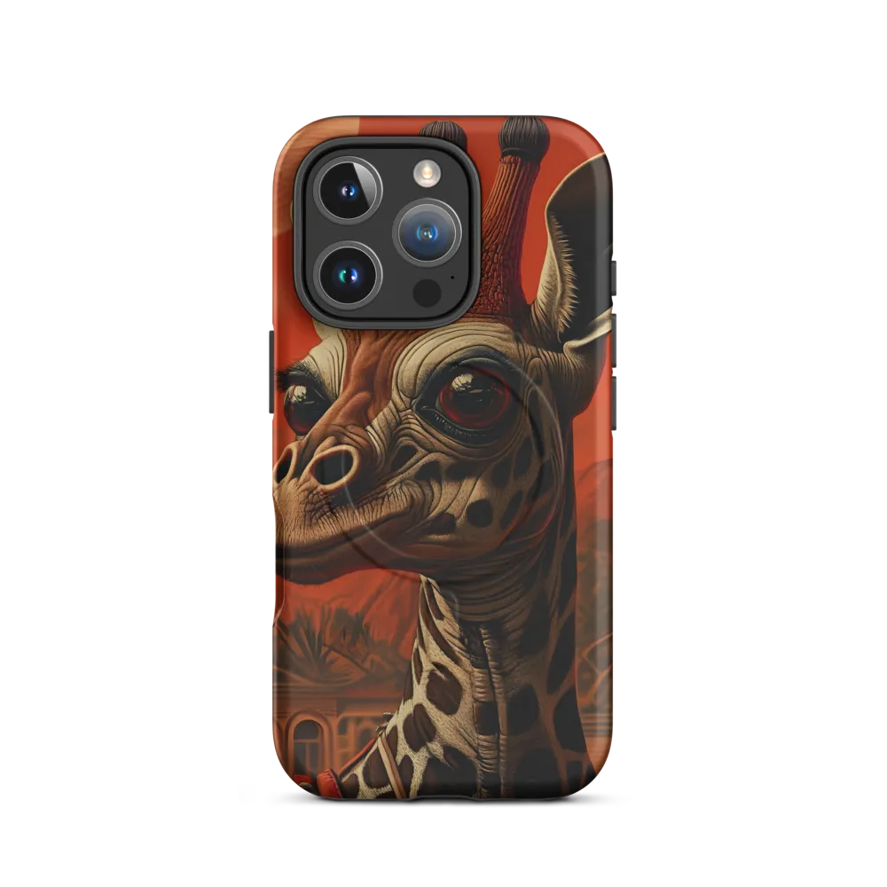 Whimsical Giraffe in an Orange Dreamscape