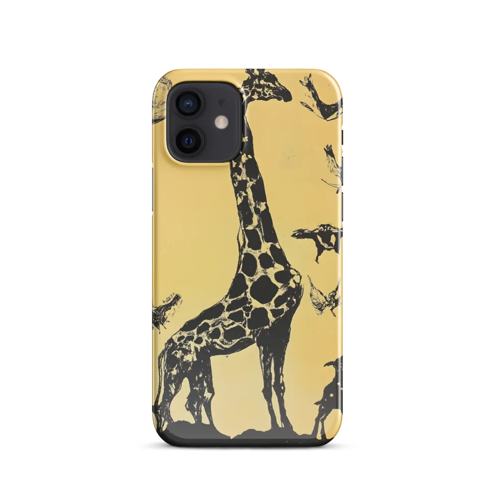 Whimsical Harmony of Giraffe and Birds