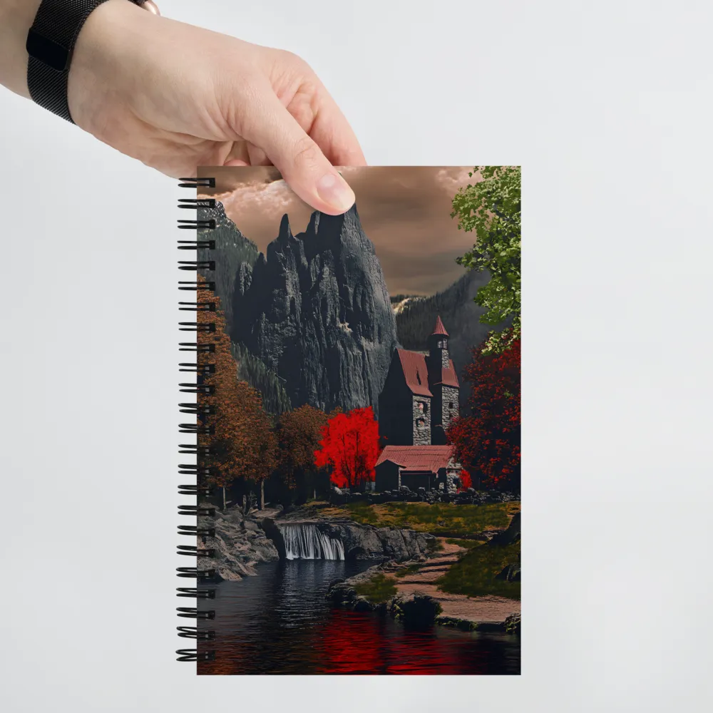 Mystical Fortress Among Crimson Woods | Spiral Notebook