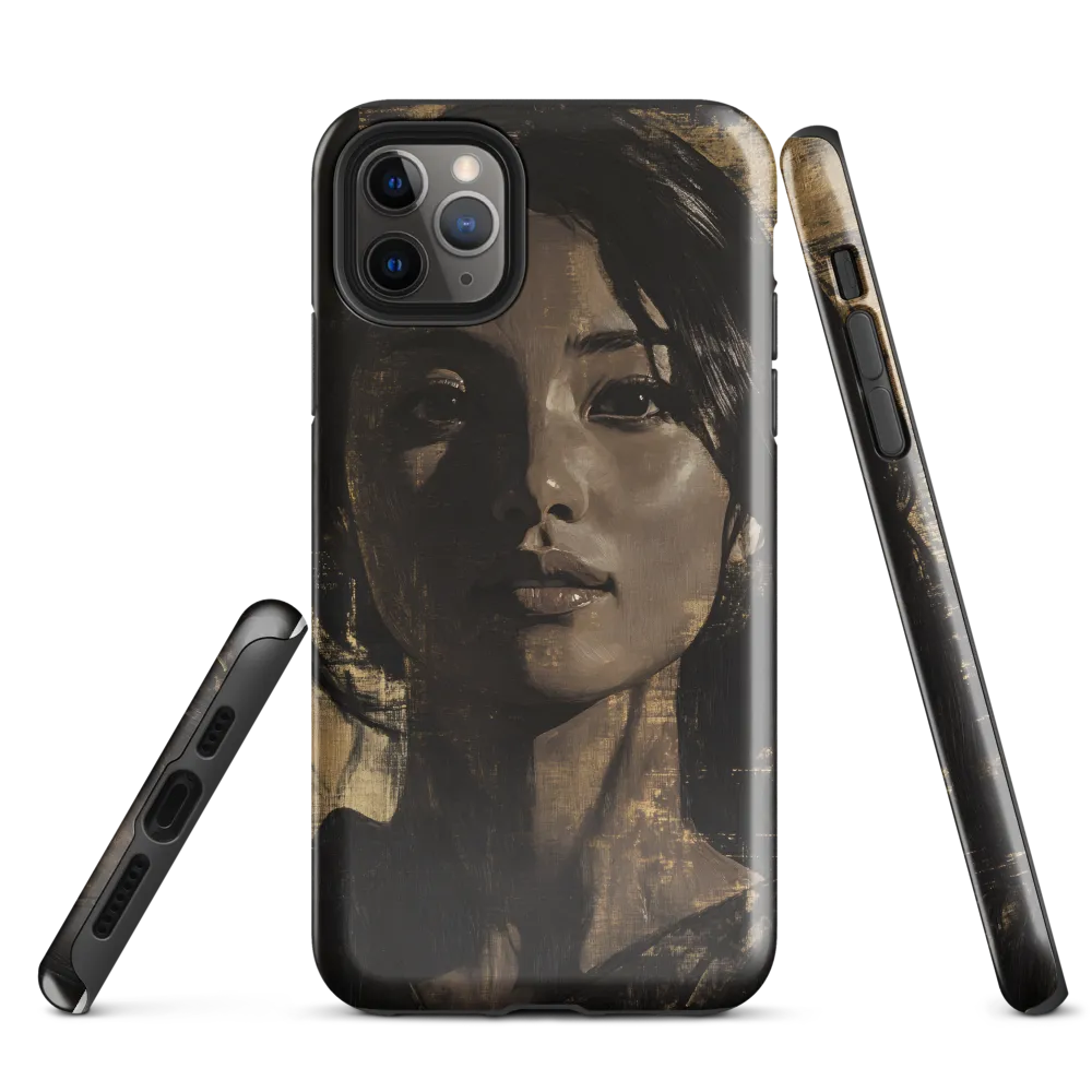 Golden Gaze: A Contemporary Portrait | Phone Case |  11 Pro Max | Tough Case | Glossy