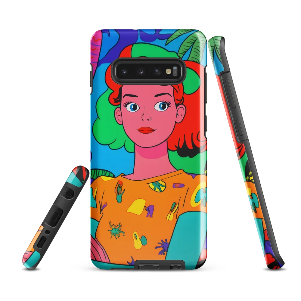 Tropical Vibes: A Playful Portrait | Phone Case |  S10 Plus | Tough Case | Glossy