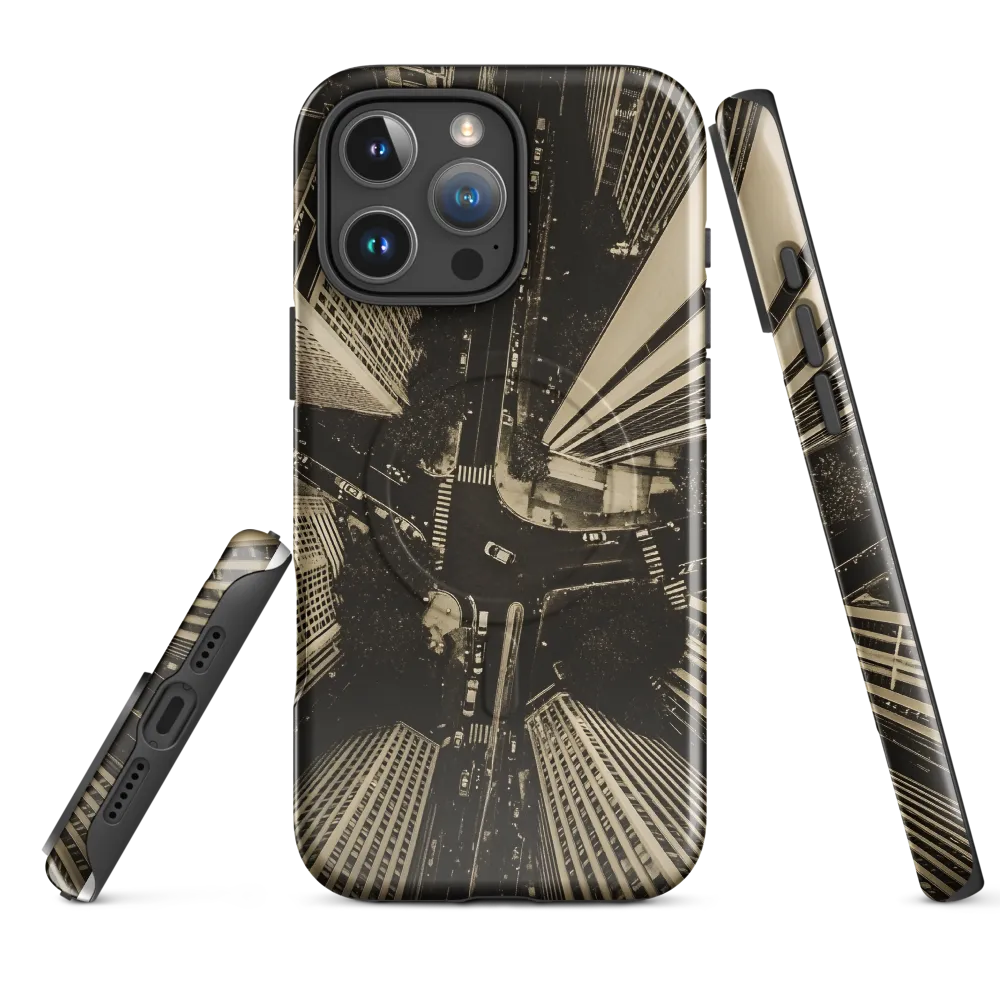 Urban Symphony: Aerial Perspective of City Life | Phone Case |  16 Pro Max | MagSafe® Tough Case | Glossy