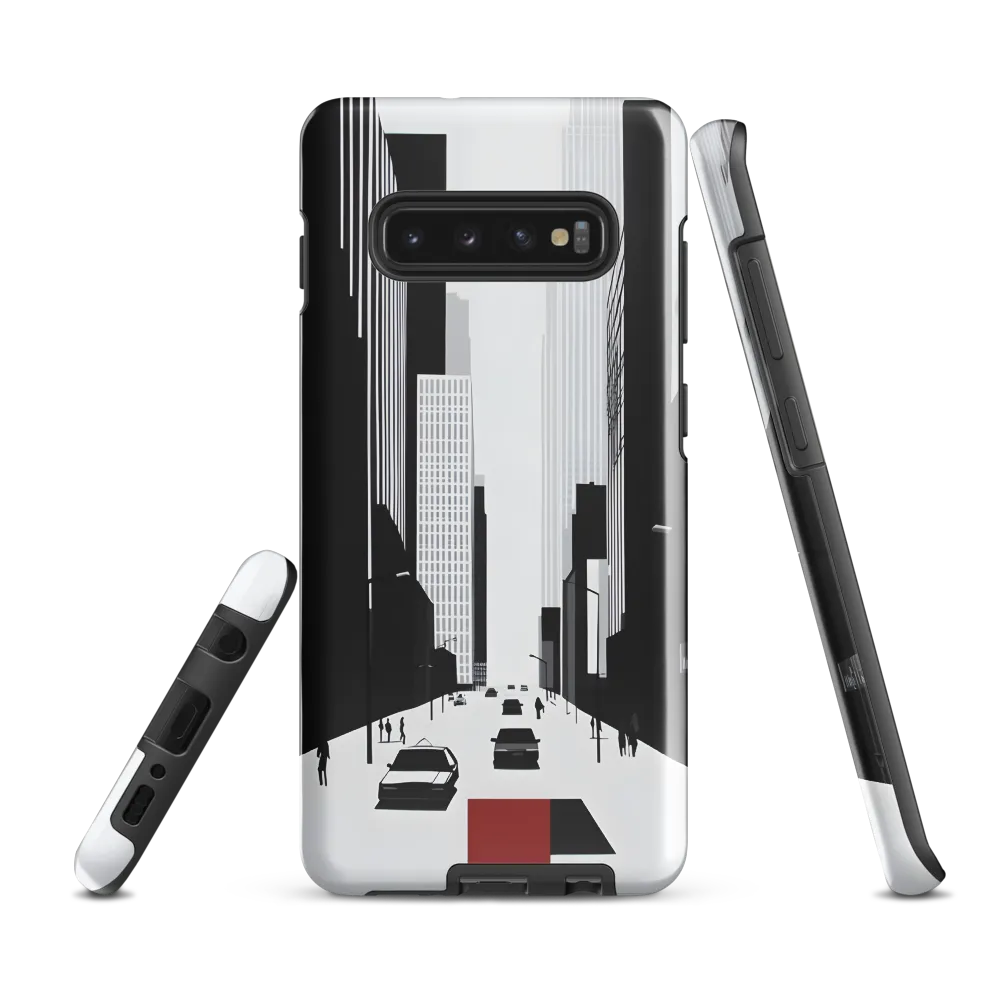 Urban Solitude: A Minimalistic Cityscape | Phone Case |  S10 Plus | Tough Case | Glossy