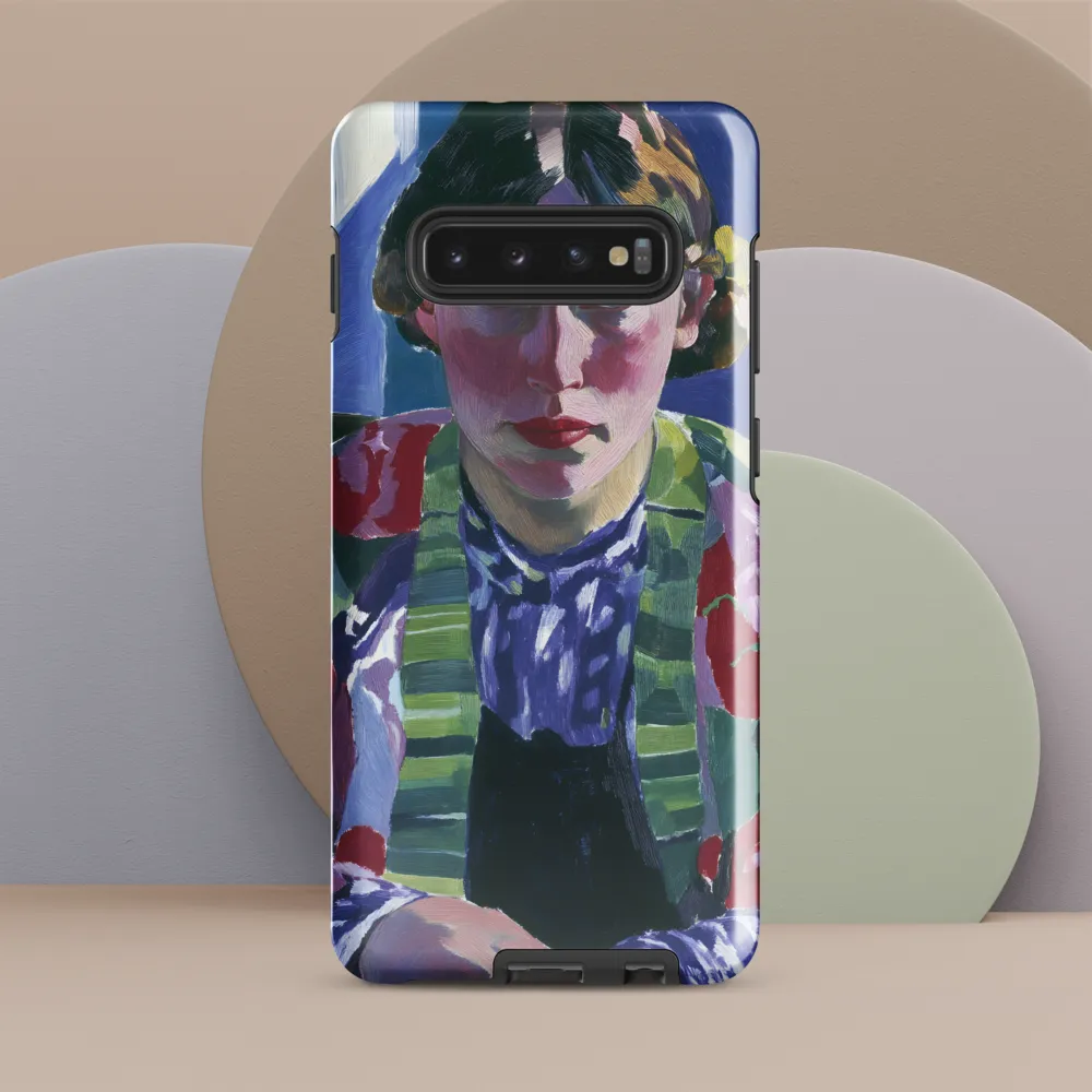 Vibrant Gaze: A Modernist Portrait | Phone Case |  S10 Plus | Tough Case | Glossy