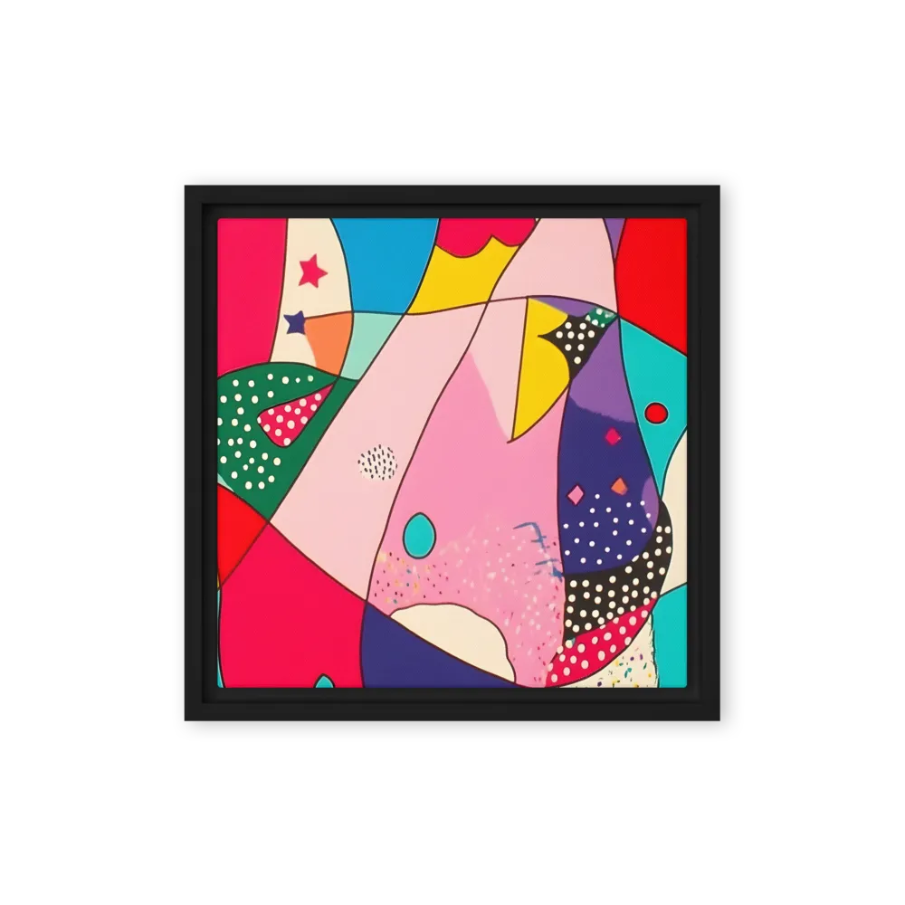 Playful Geometry in Color | Canvas with Black Frame | 12″×12″