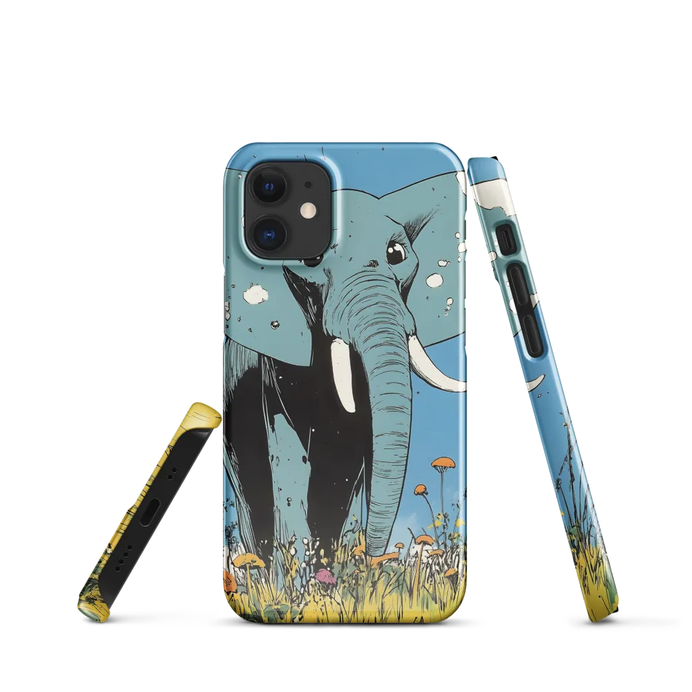 Whimsical Blue Elephant in Bloom