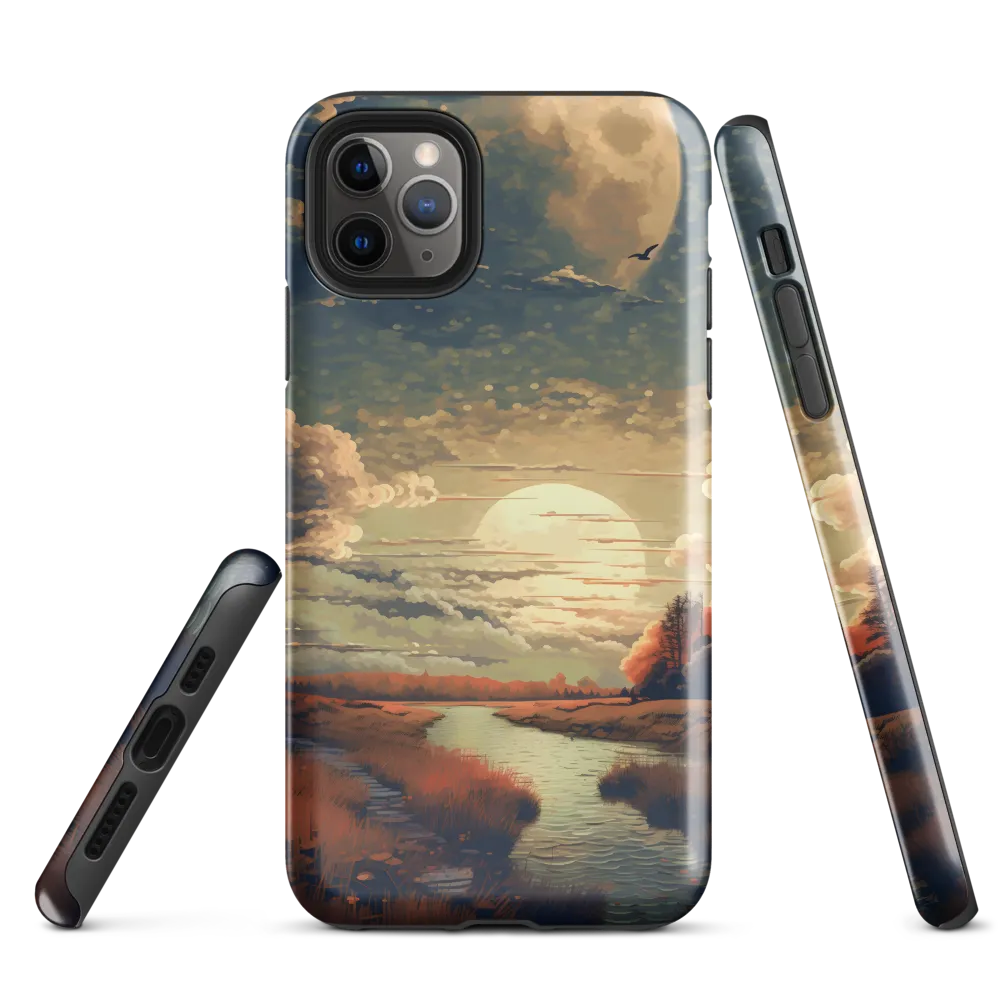 Whispers of Dusk: A Tranquil River Landscape | Phone Case |  11 Pro Max | Tough Case | Glossy