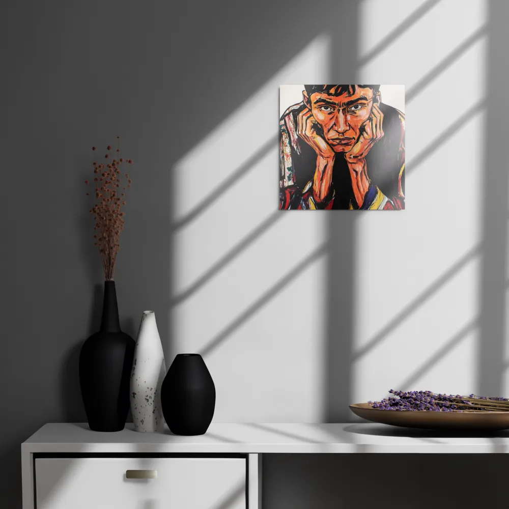 Contemplative Intensity: An Expressionist Portrait
