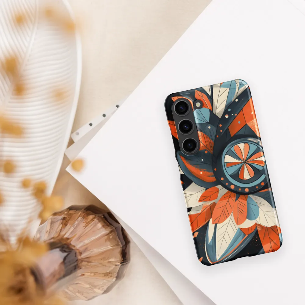 Floral Symphony in Orange and Teal