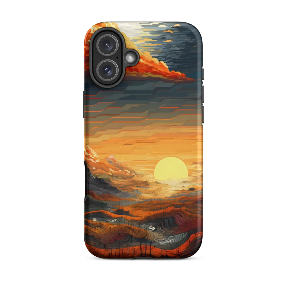 Ethereal Sunset: A Serene Landscape in Flowing Forms