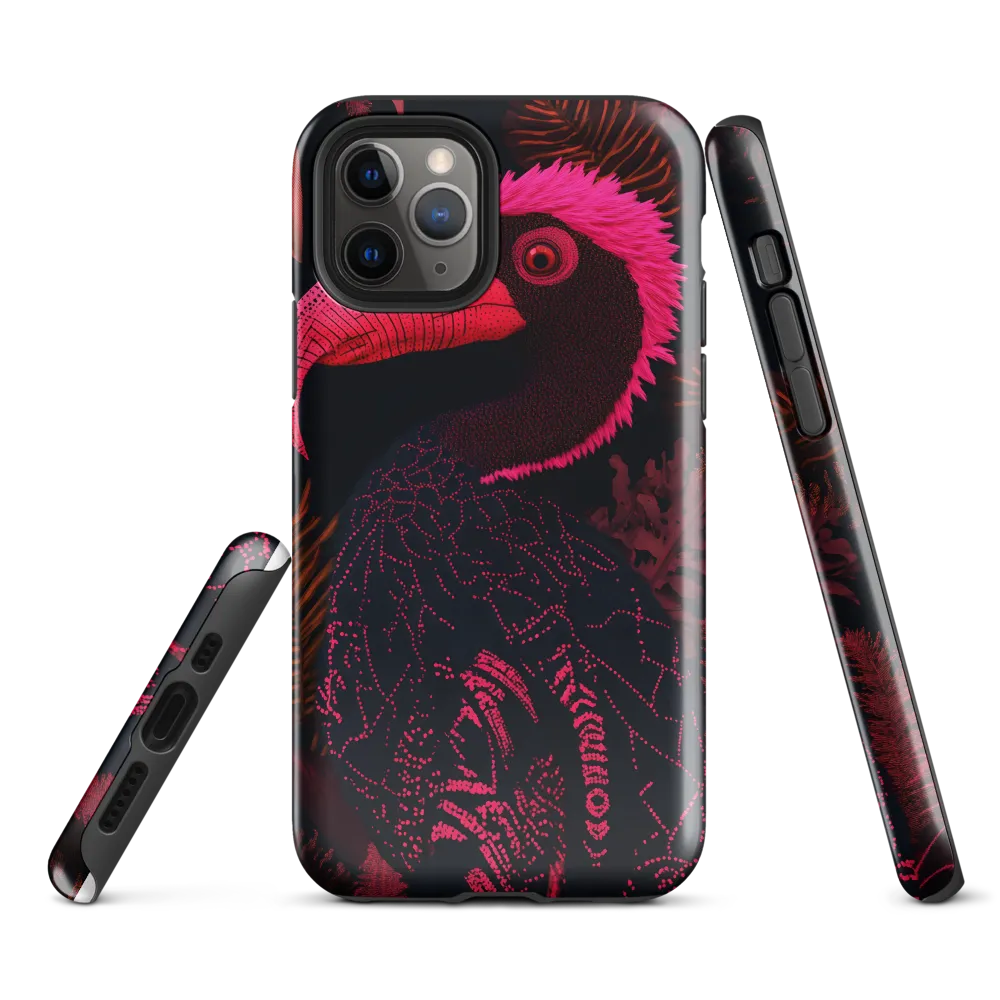 Tropical Echoes: A Modern Avian Portrait | Phone Case |  11 Pro | Tough Case | Glossy