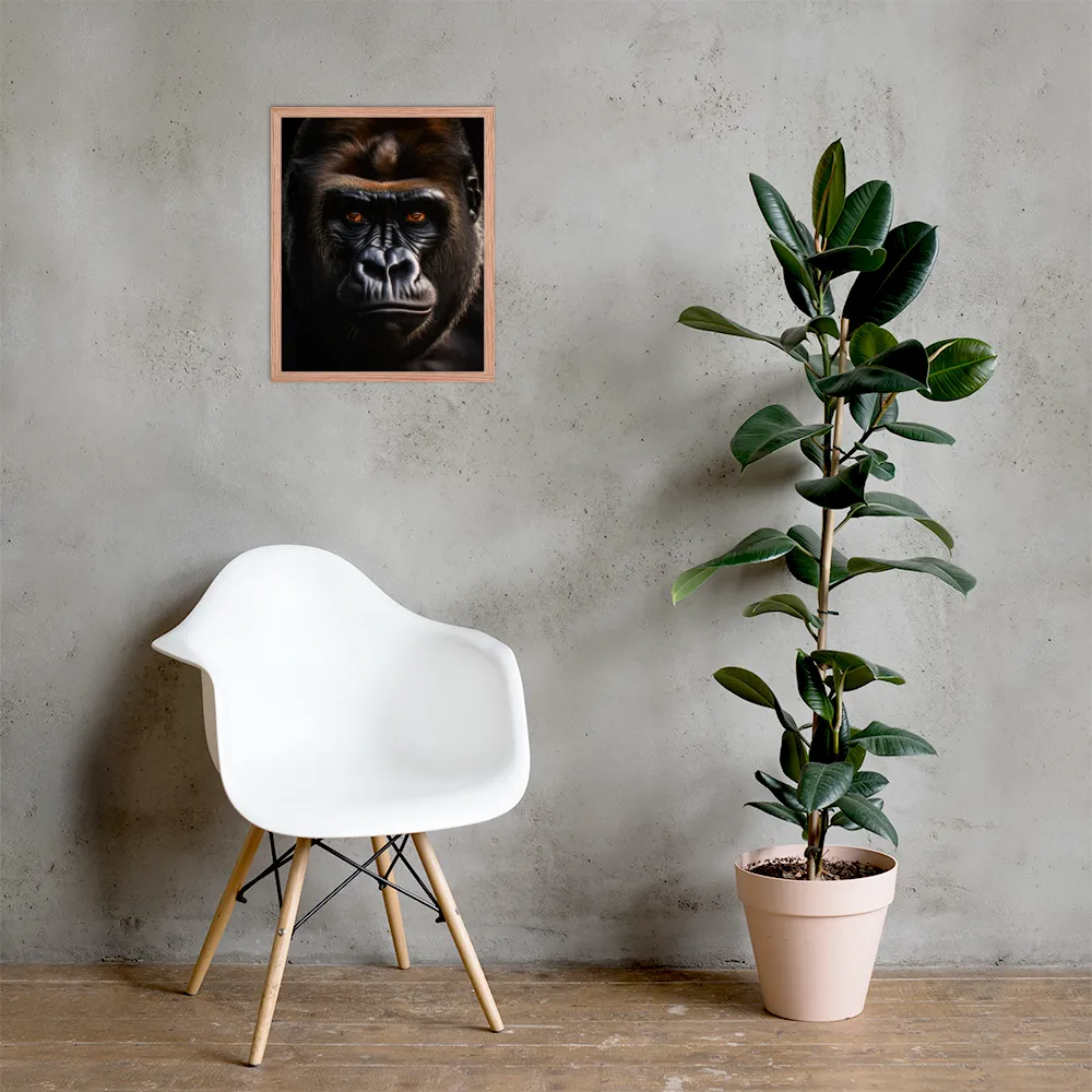 Majestic Gaze | Poster with Red oak Frame | 16″×20″