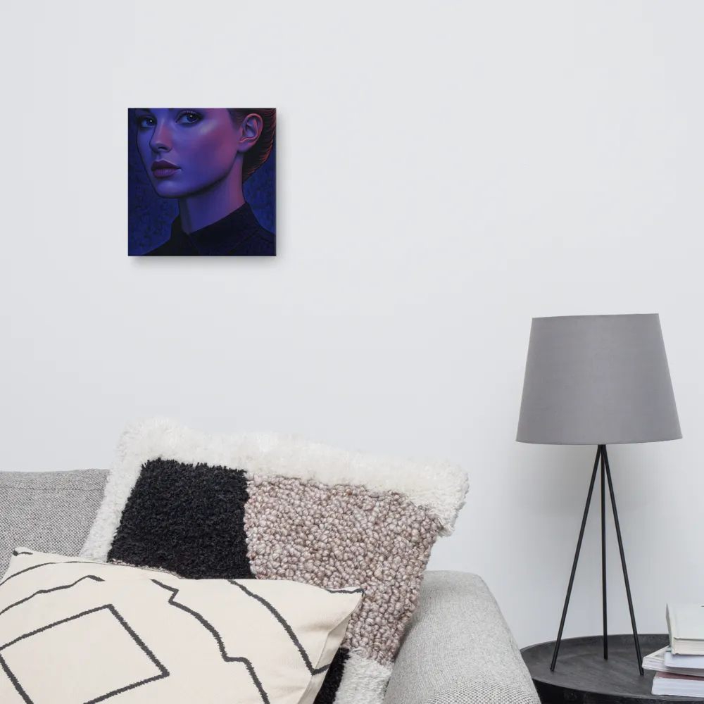 Ethereal Portrait in Blue and Red | Canvas | 12″×12″