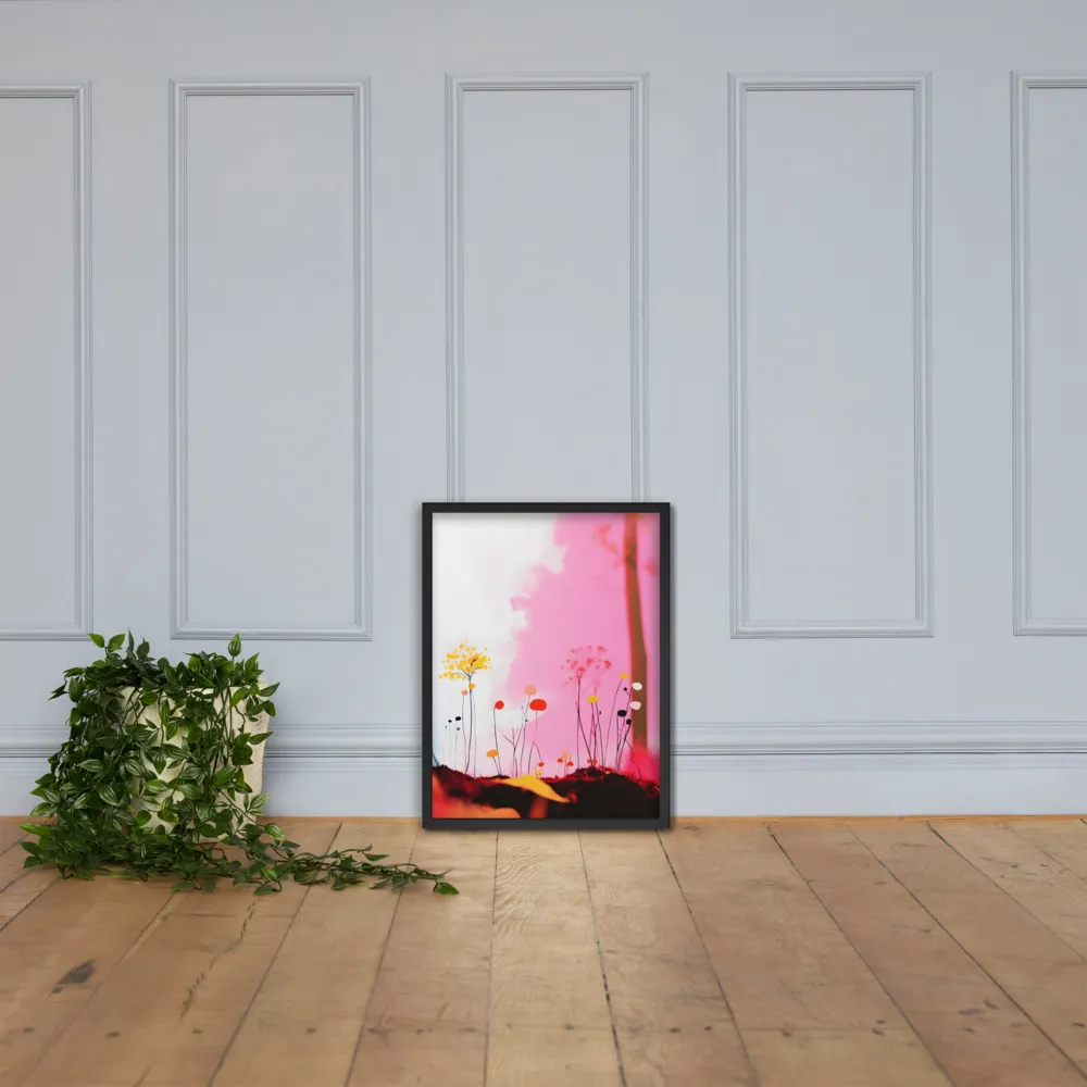 Whispers of a Surreal Bloom | Poster with Black Frame | 18″×24″