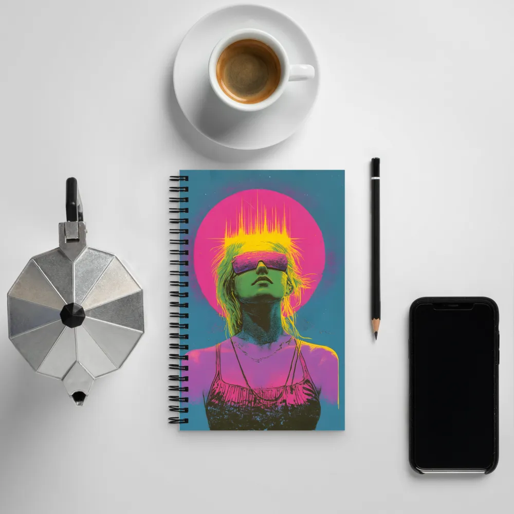 Neon Dreams: Portrait of a Modern Muse | Spiral Notebook