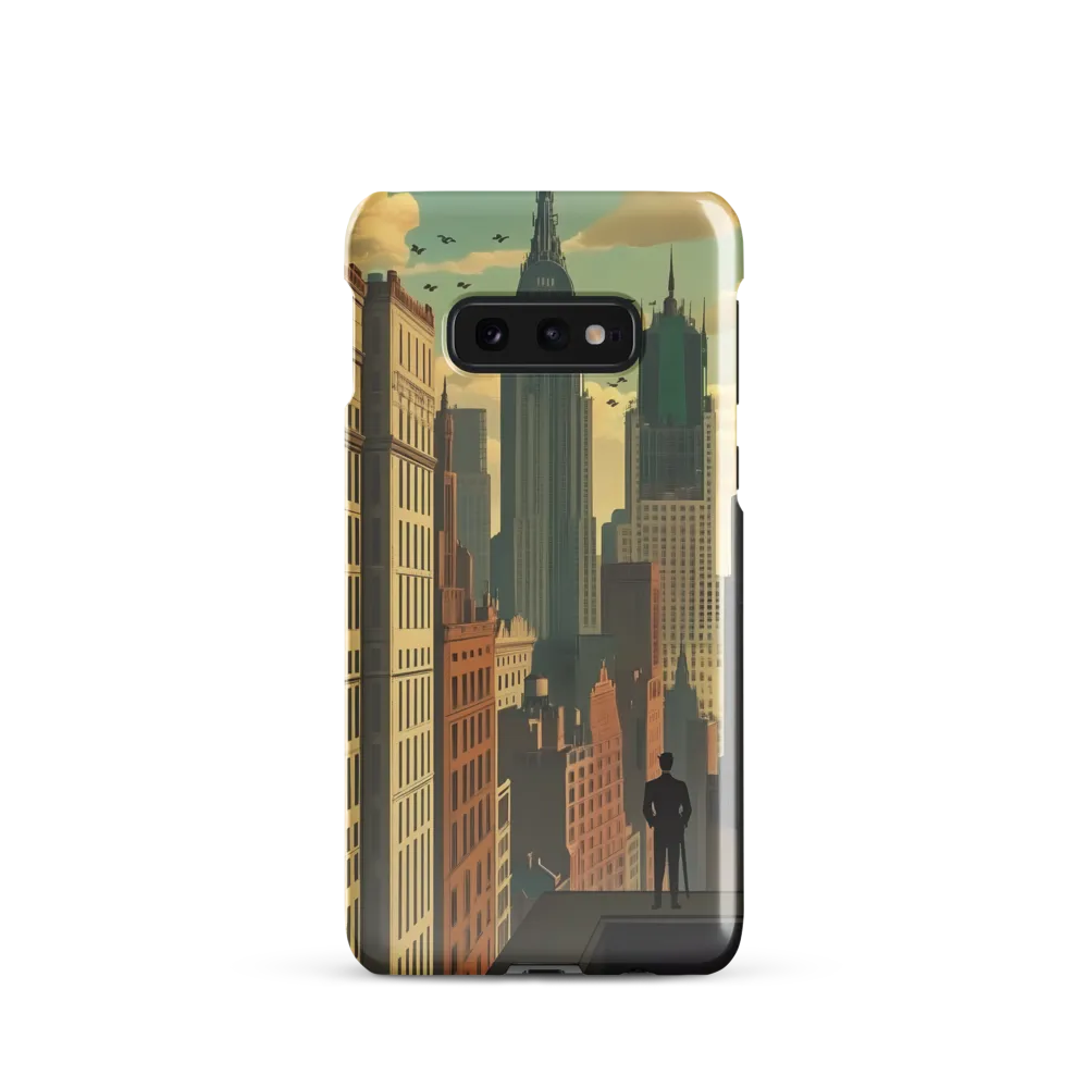 Urban Dreams: A Silhouette in Art Deco Cityscape