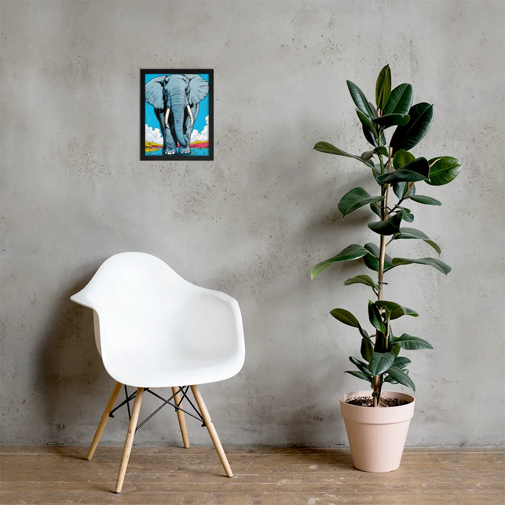 Majestic Presence: The Elephant | Poster with Black Frame | 11″×14″