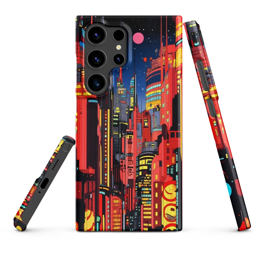 Neon Dreams: A Cyberpunk Cityscape | Phone Case |  S24 Ultra | Snap Case | Matte