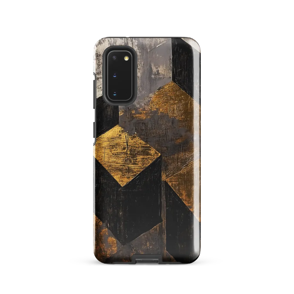 Geometric Harmony in Gold and Black | Phone Case |  S20 | Tough Case | Glossy