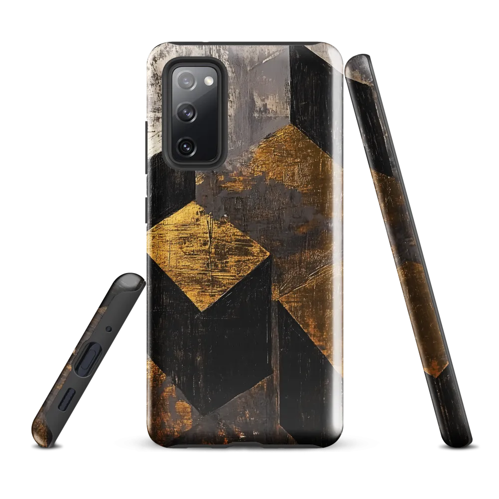 Geometric Harmony in Gold and Black | Phone Case |  S20 FE | Tough Case | Glossy