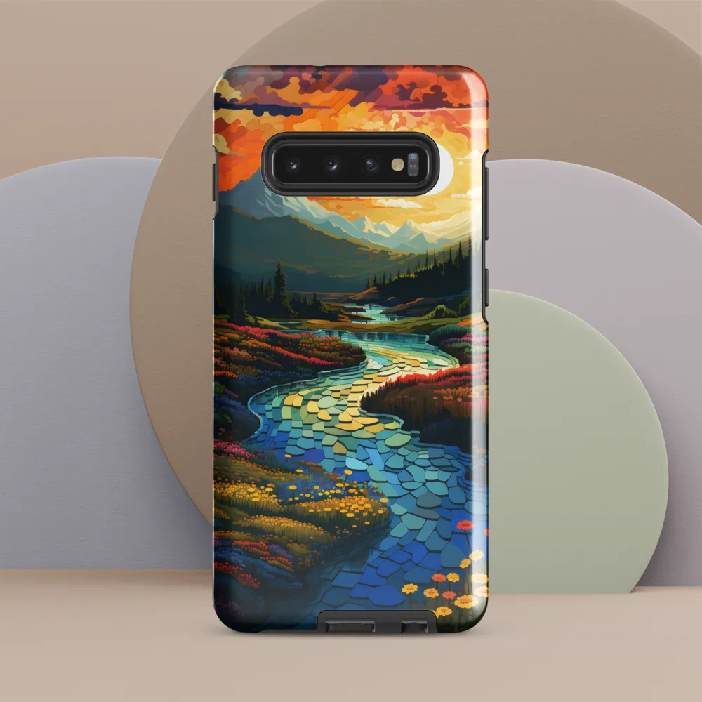 Serenity in Sunset: A Winding River's Embrace | Phone Case |  S10 Plus | Tough Case | Glossy