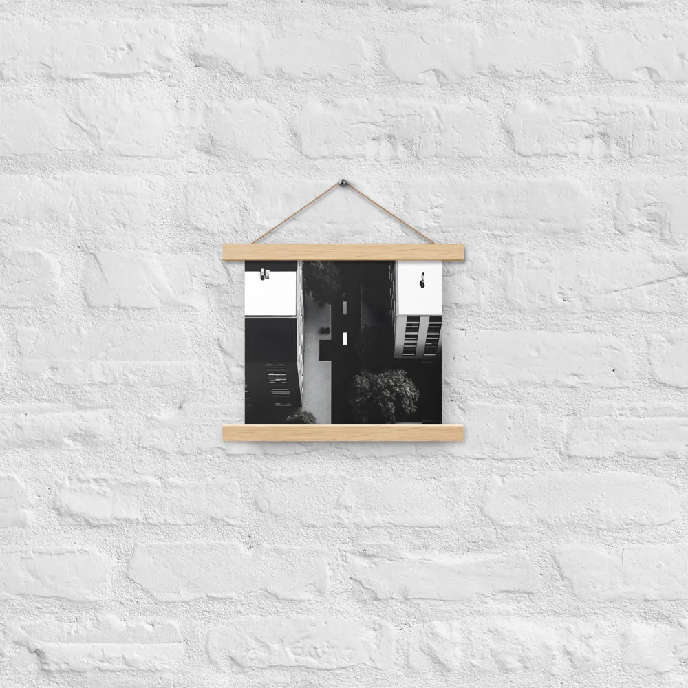 Urban Serenity from Above | Poster With Oak Wood Hanger | 10″×10″