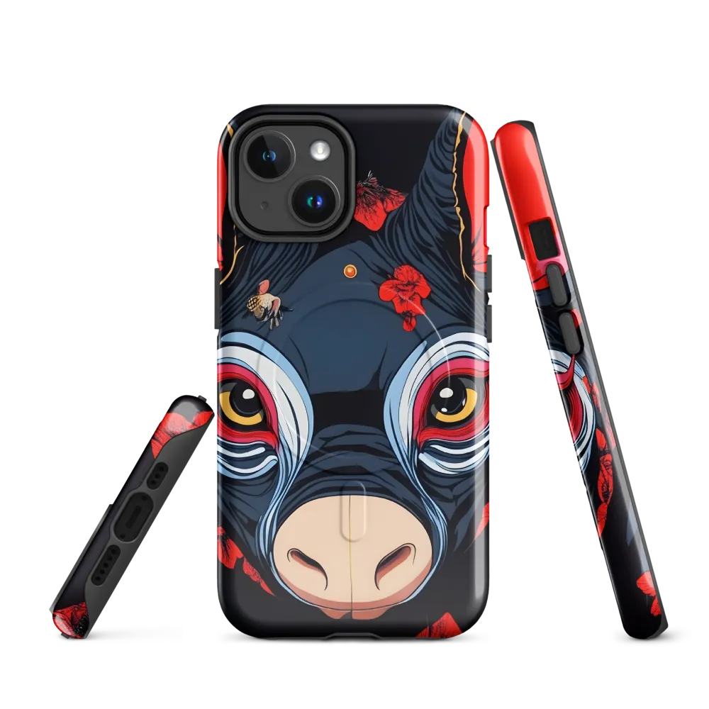 Mystical Bull with Floral Motifs