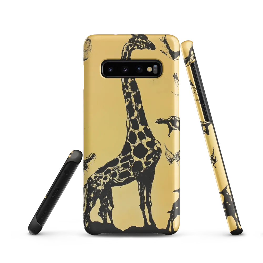 Whimsical Harmony of Giraffe and Birds