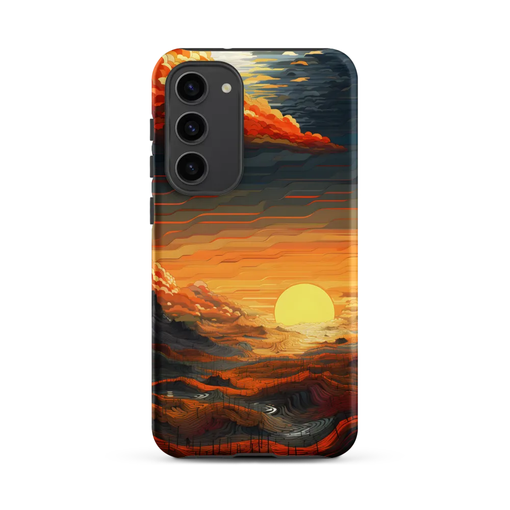 Ethereal Sunset: A Serene Landscape in Flowing Forms