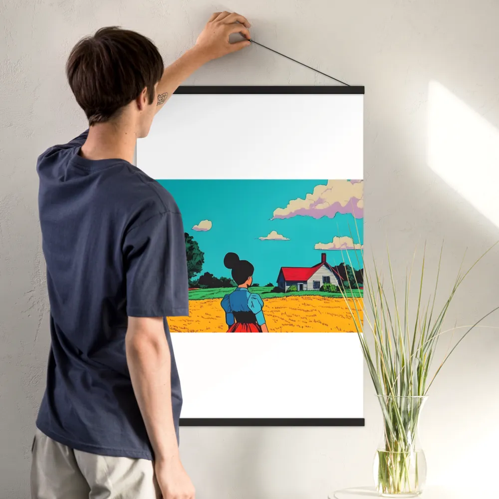 Whispers of a Sunlit Meadow | Poster With Black Wood Hanger | 24″×36″