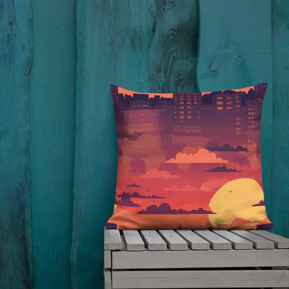 Serene Sunset Cityscape | Pillow & Pillow Case | Multiple Sizes