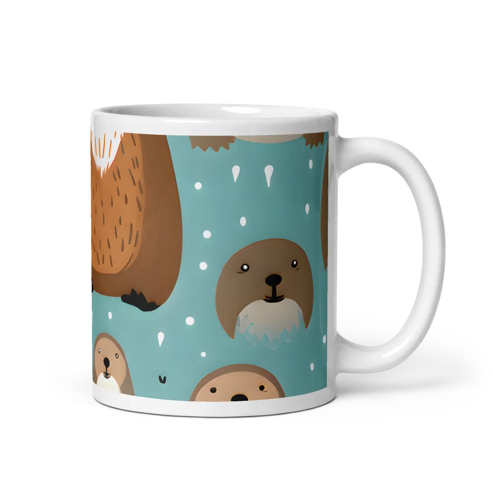 Whimsical Otter Pattern | Mug with White inside | 11 oz