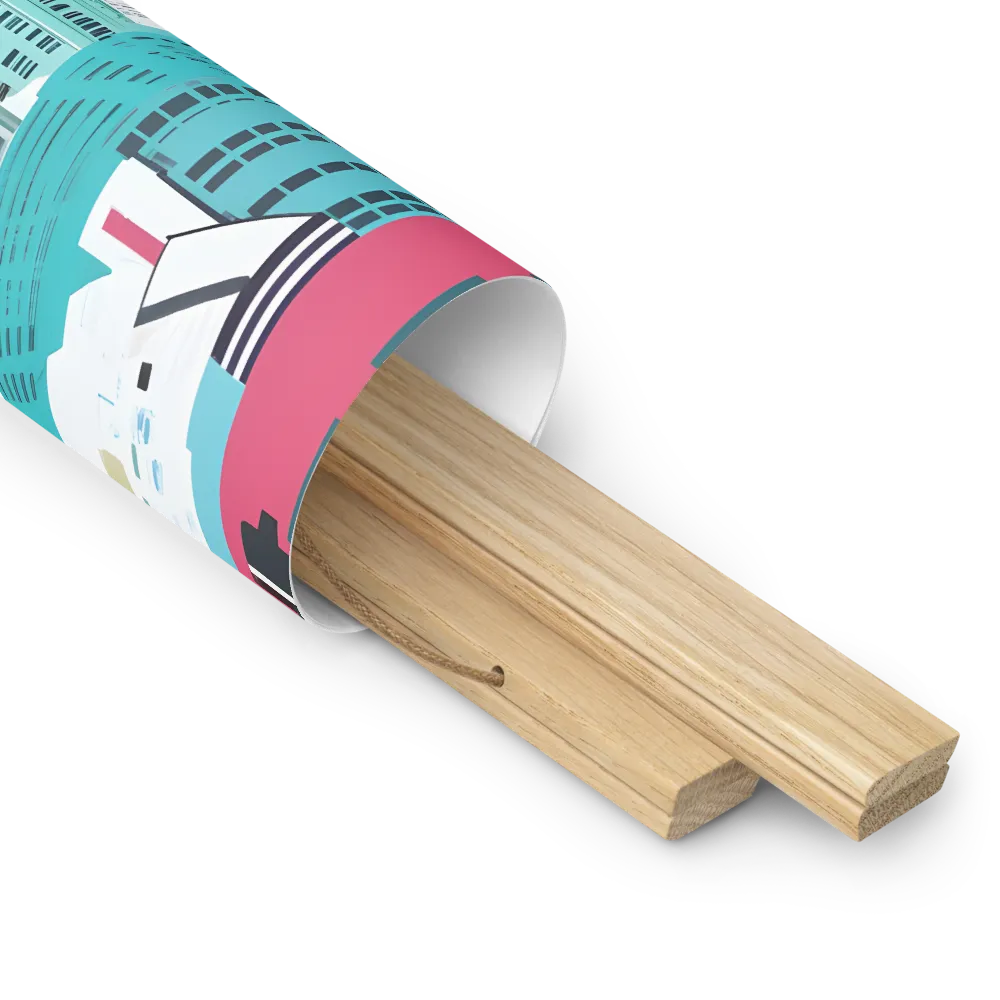 Urban Symphony: A Modern Cityscape | Poster With Oak Wood Hanger | 16″×16″