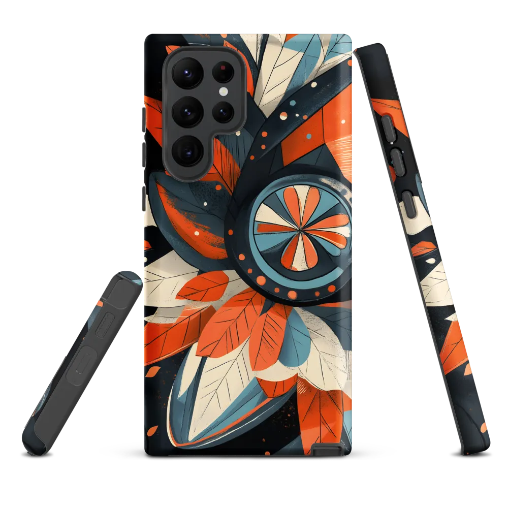 Floral Symphony in Orange and Teal
