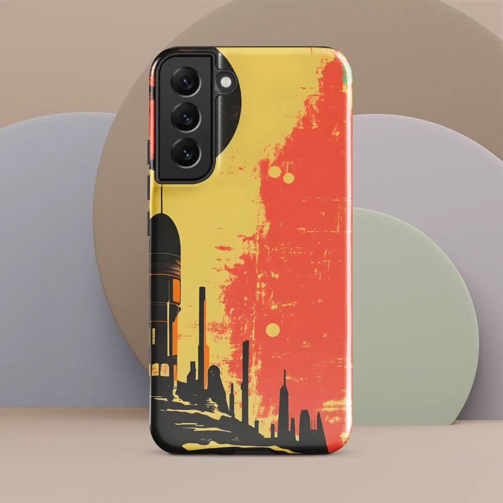 Journey to the Stars: A Retro-Futuristic Landscape | Phone Case |  S22 Plus | Tough Case | Glossy