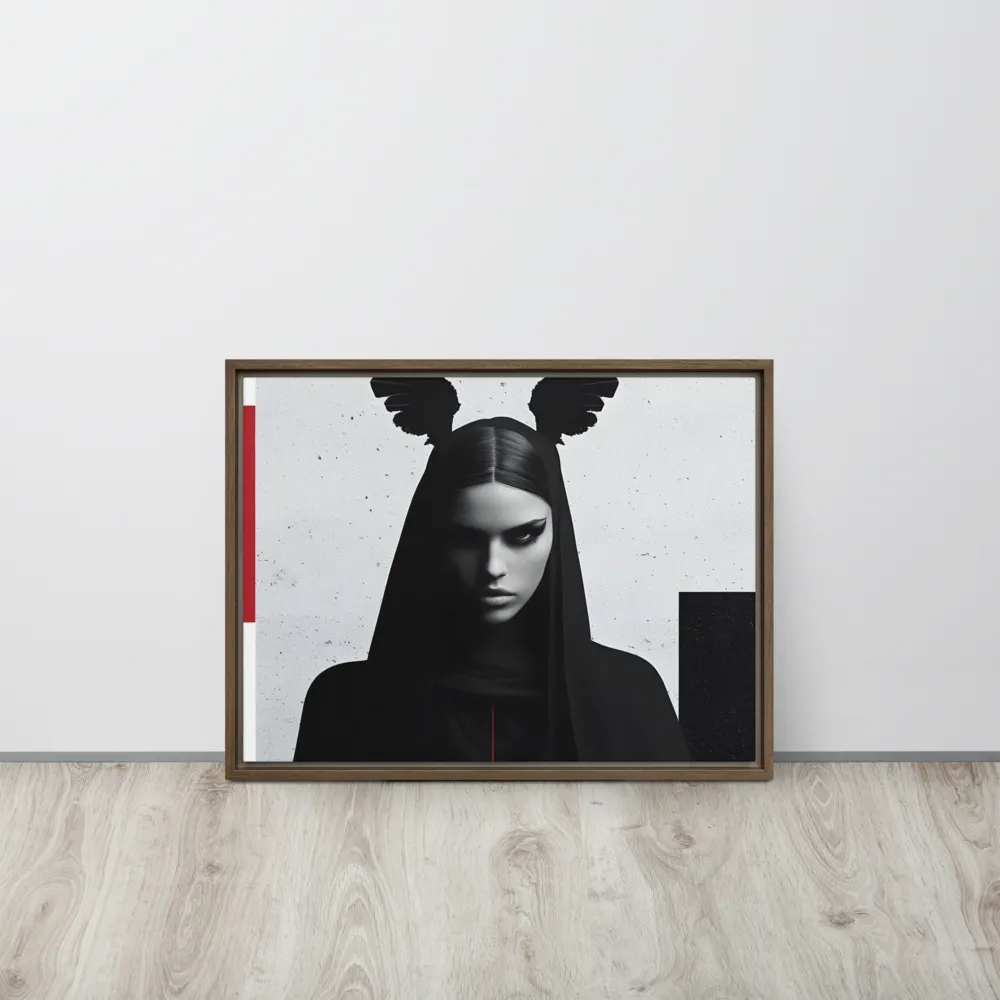 Whispers of Darkness | Canvas with Brown Frame | 18″×24″