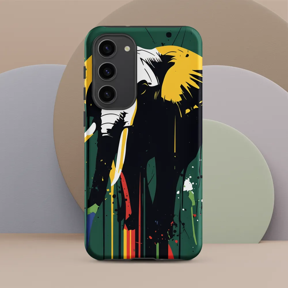 Dripping Elephant — Graphic Stencil on Green