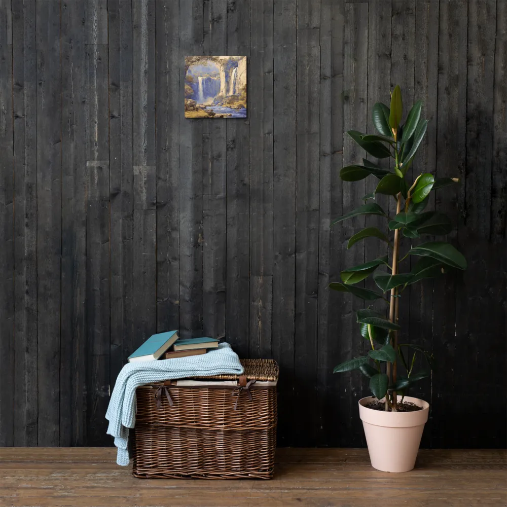 Blue-Gold Waterfall 
 Canvas | 10″x 10″