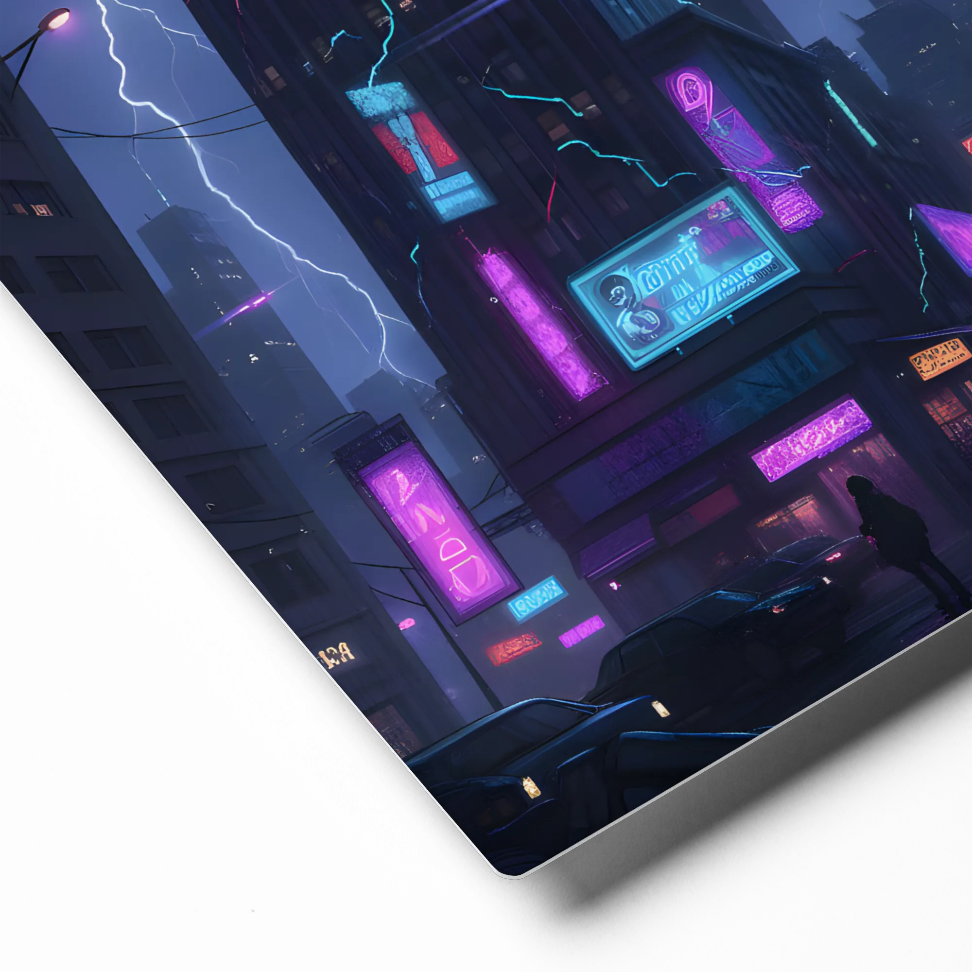 Cyberpunk Woodpecker 
 Metal Print | 12″x 12″