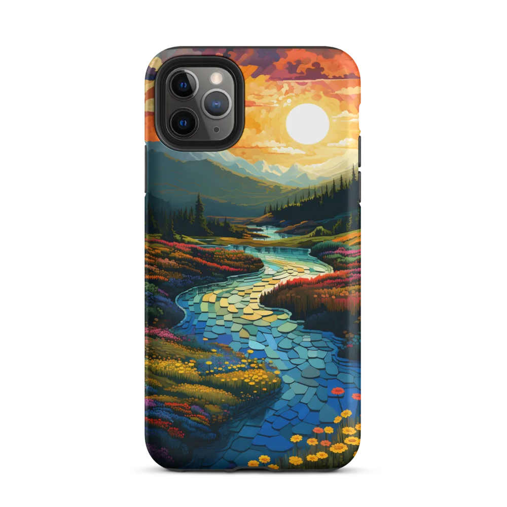 Serenity in Sunset: A Winding River's Embrace