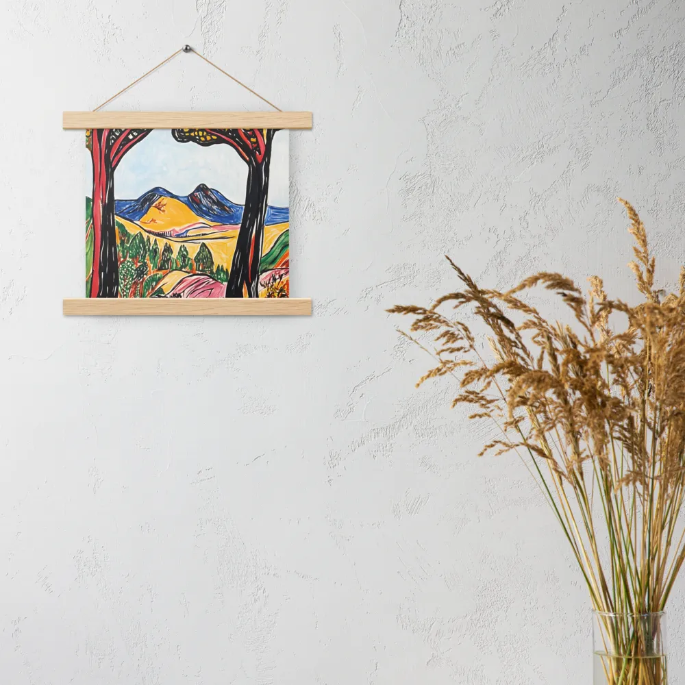 Vibrant Nature's Embrace | Poster With Oak Wood Hanger | 10″×10″