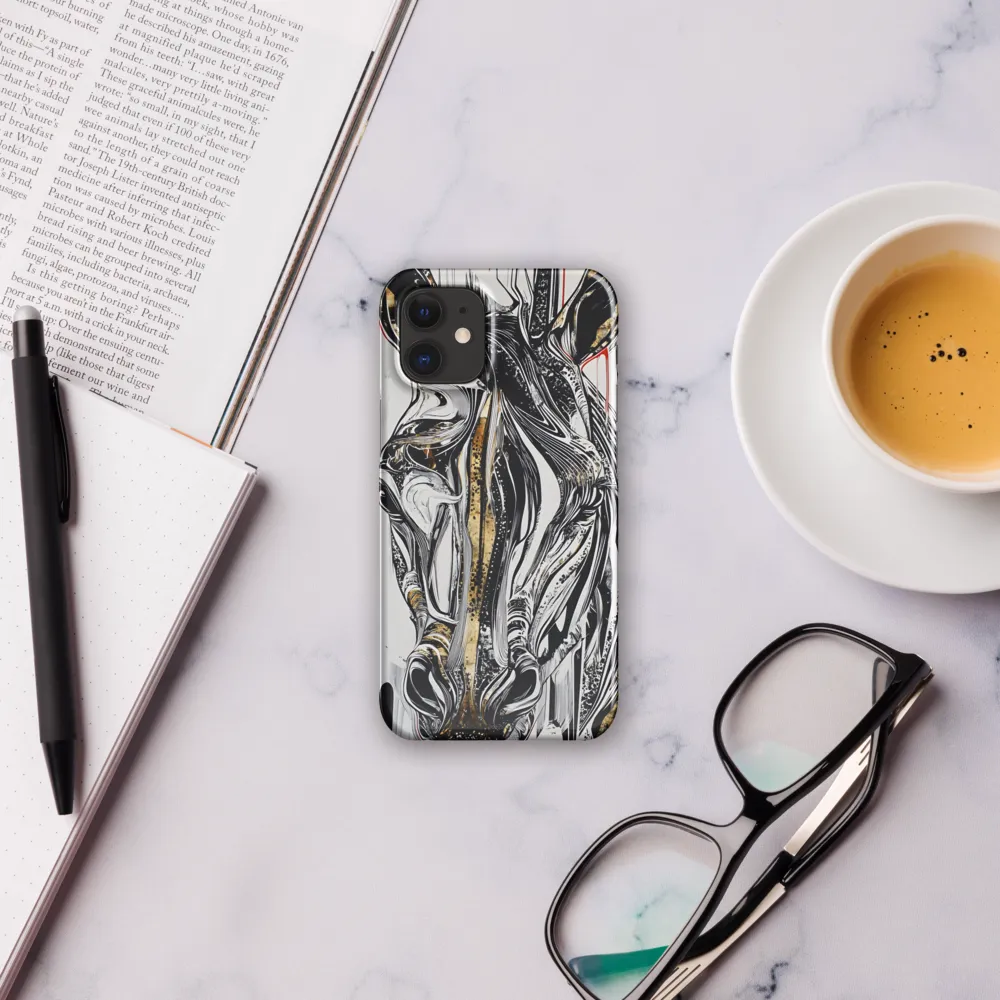 Ethereal Majesty: The Abstract Zebra | Phone Case |  12 Mini | Snap Case | Glossy