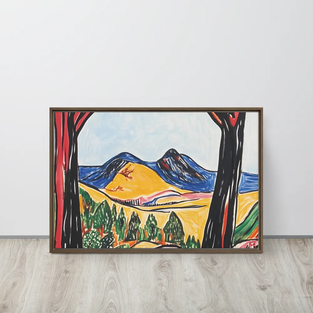Vibrant Nature's Embrace | Canvas with Brown Frame | 20″×30″