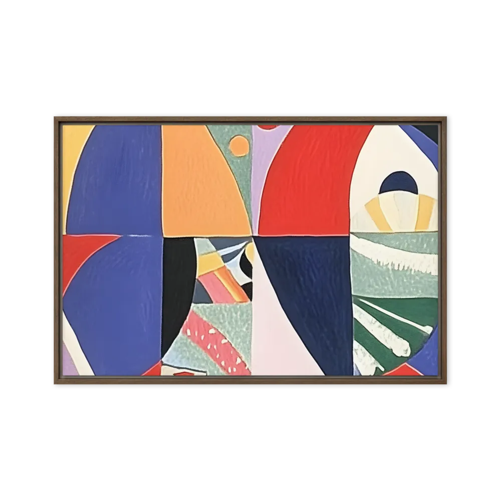 Dynamic Mosaic Symmetry | Canvas with Brown Frame | 24″×36″