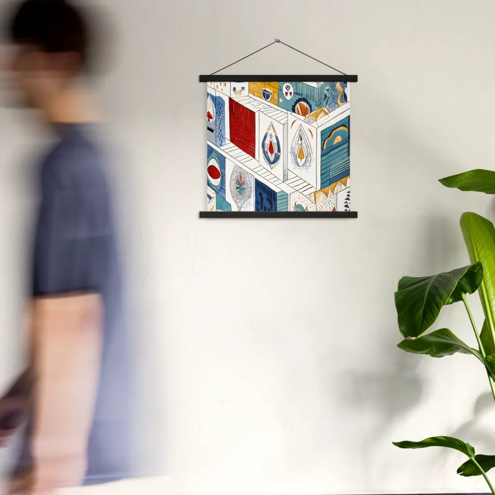 Symphony of Geometric Harmony | Poster With Black Wood Hanger | 18″×18″