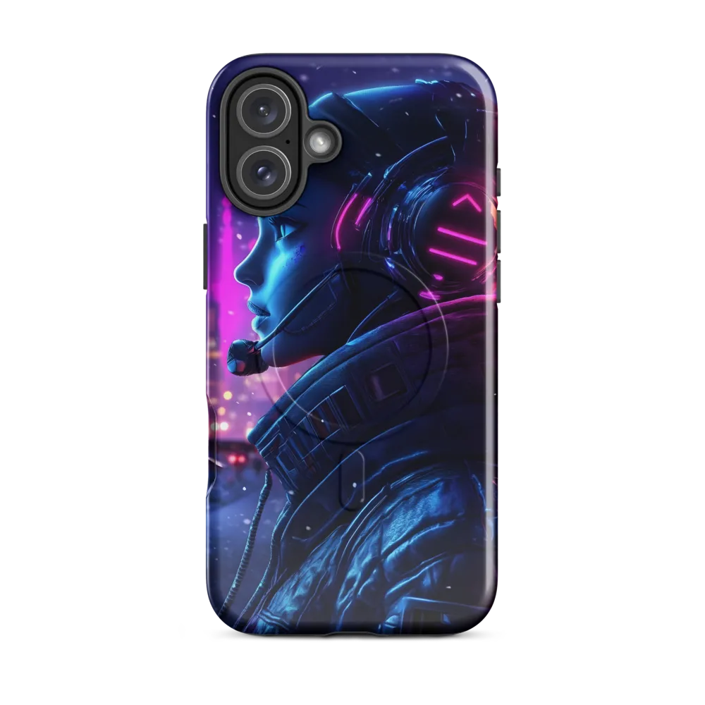 Dystopian Elegance: Cyberpunk Figure in Neon