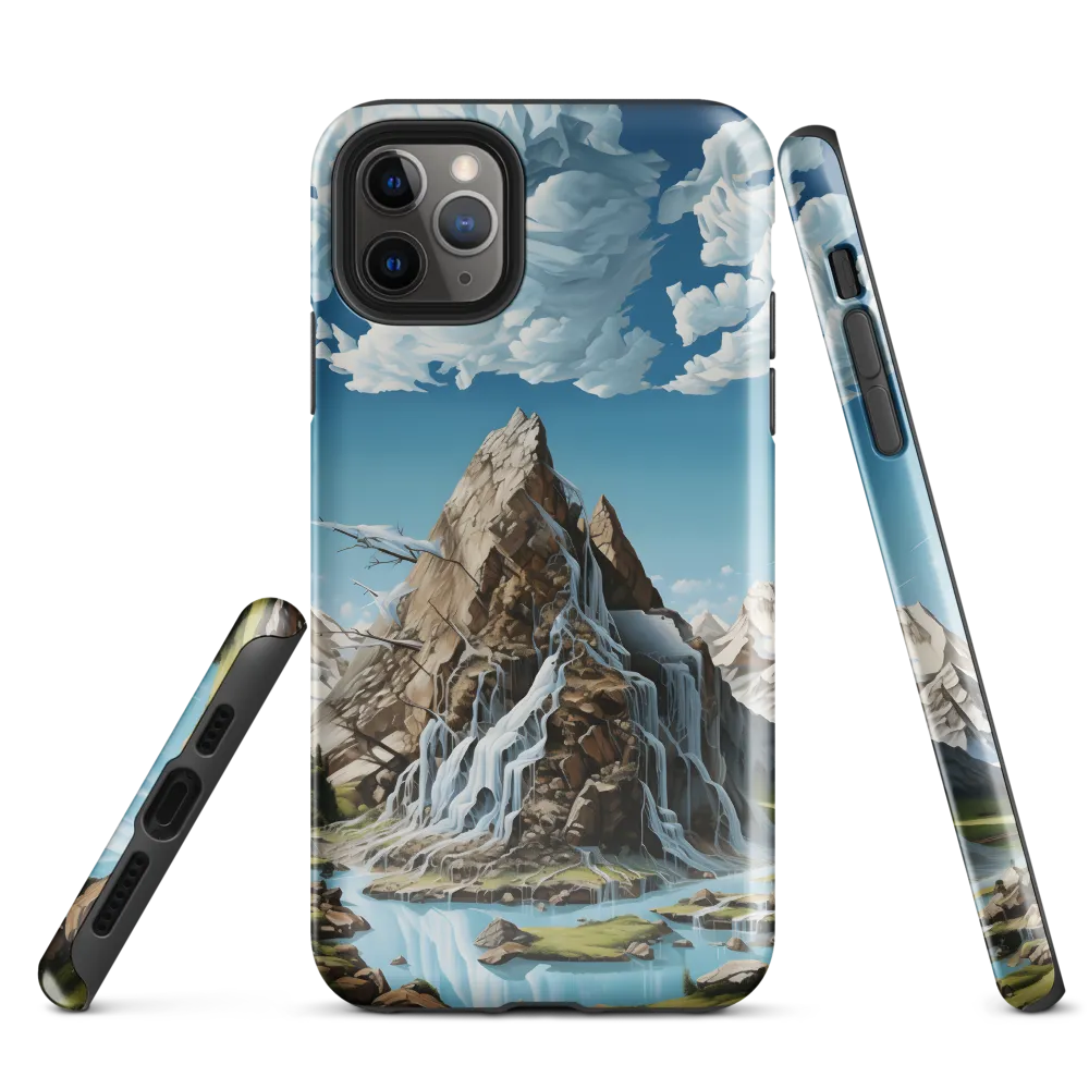 Majestic Cascade: A Mountain Masterpiece | Phone Case |  11 Pro Max | Tough Case | Glossy